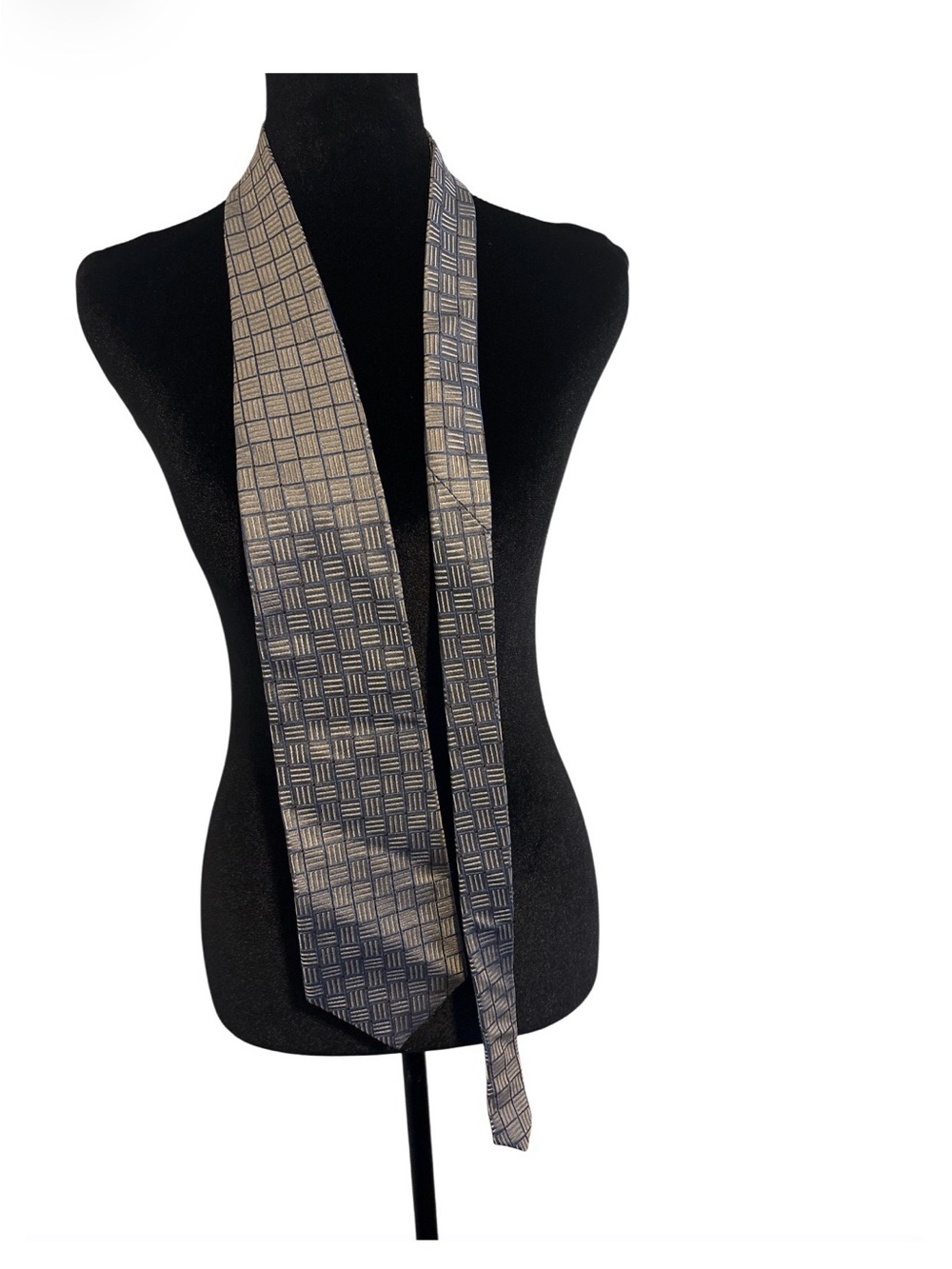 VINTAGE Bruno Piattelli 100% Silk Geometric Tie Made in USA Men’s Necktie